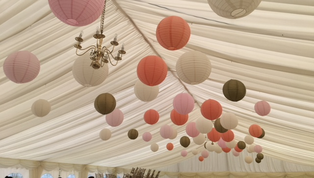 Pastel and Gold Hanging Lanterns