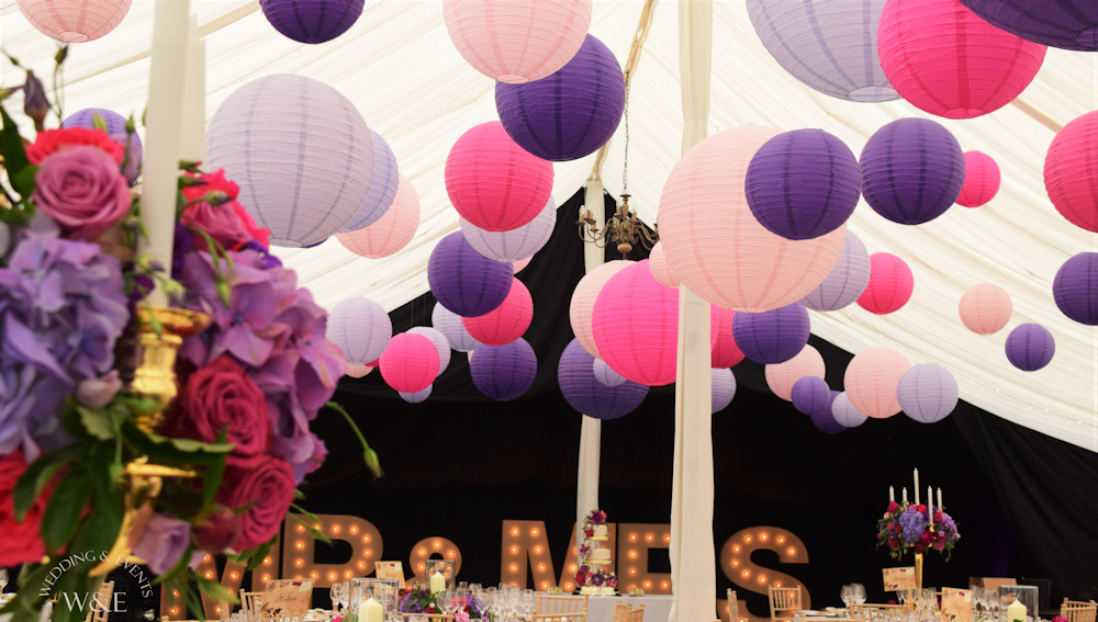 Purple and Pink Wedding Lanterns