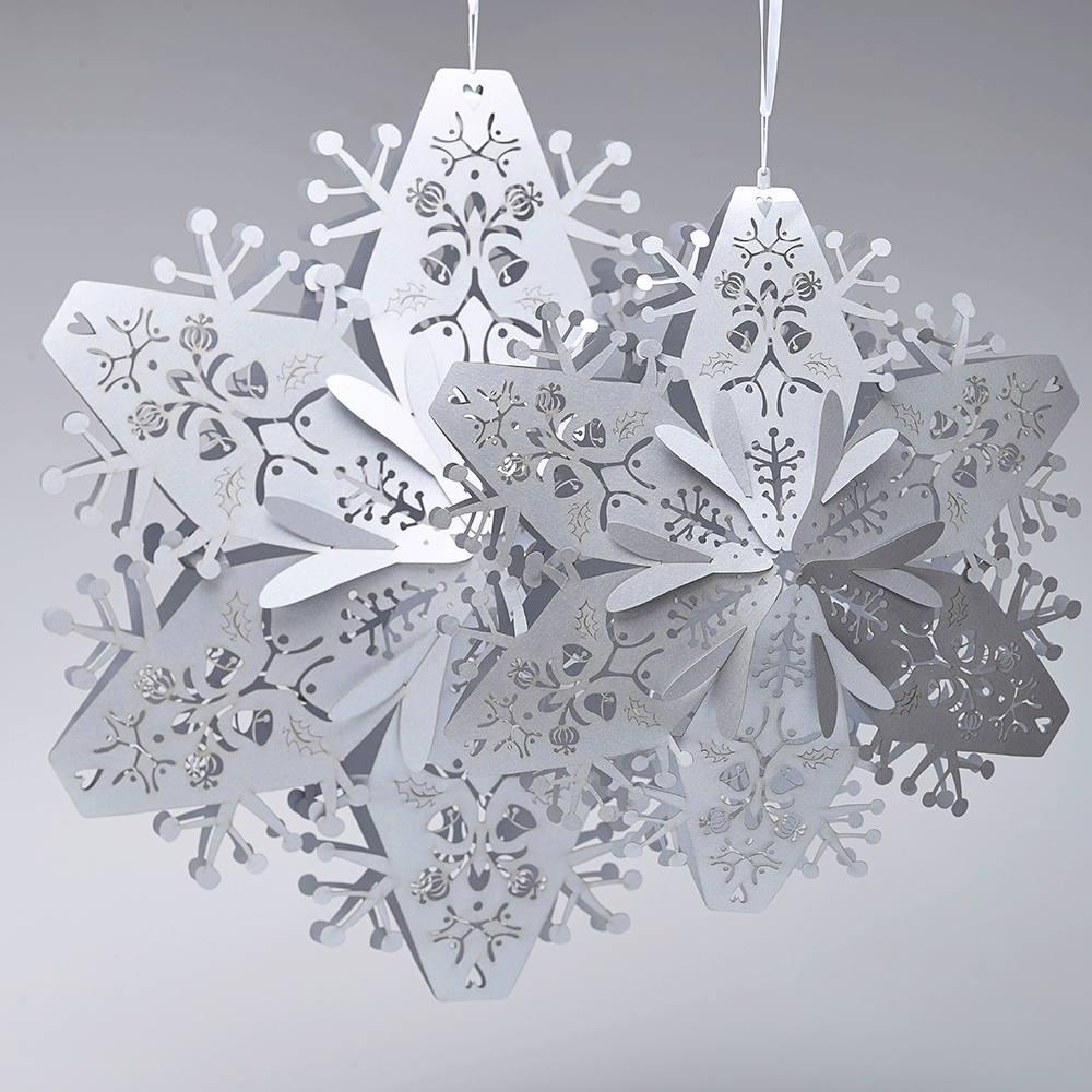 Stardream Silver Small 3D Snowflake lasercut in Sussex