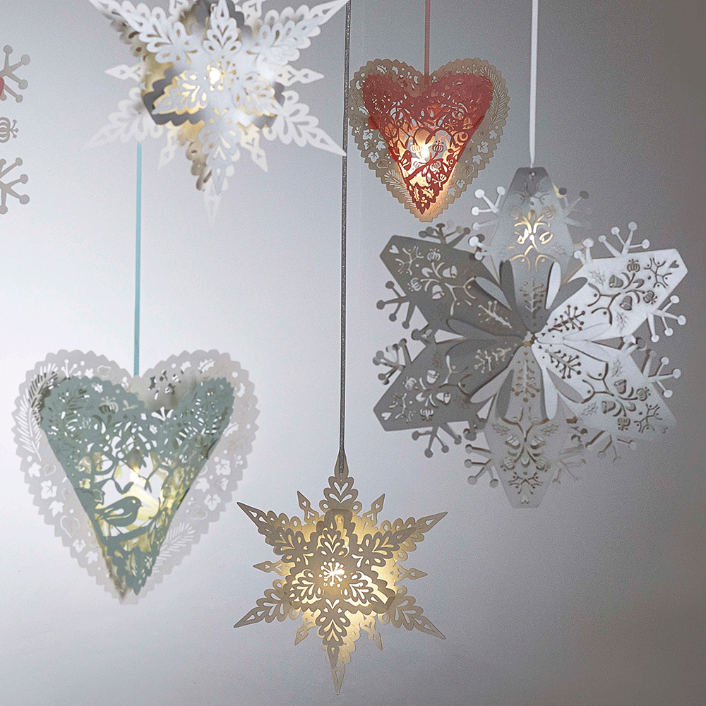 Olgaa 6 Pieces 3D Hanging Snowflake Decorations Snowflake Garlands Winter Snowflake Ornaments Paper Snowflake Hanging Banner for Winter Christmas Party Decorations,Total 66.9 Feet