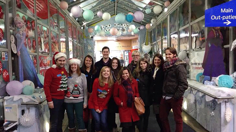 Frozen themed paper lanterns decorate Birmingham Children’s Hospital for Christmas