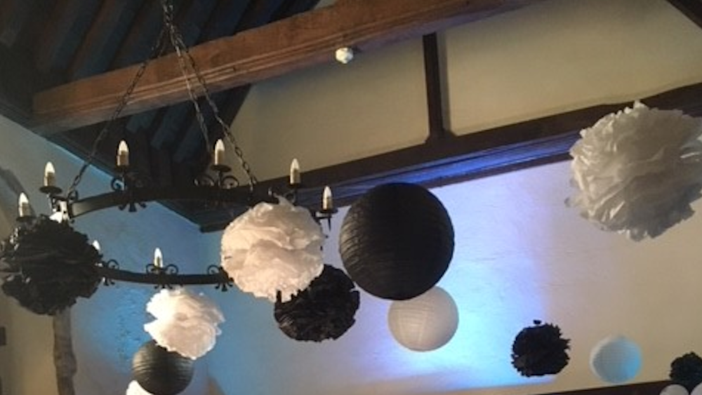 Black and white Lanterns at Lympne Castle in Kent