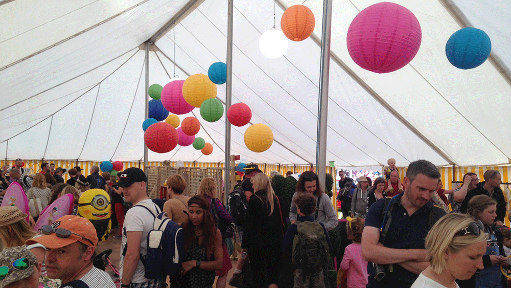 Our bright, bold paper lanterns at CarFest 2015