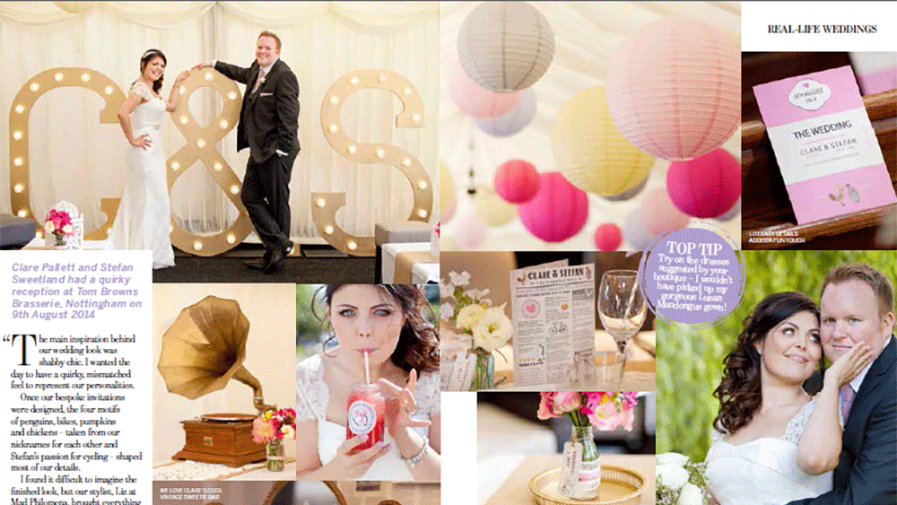 Coloured Paper Lanterns in Perfect Wedding Magazine