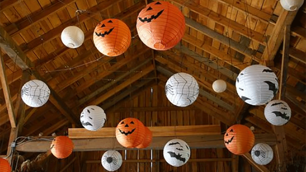 Pack of 10 Kesoto Halloween Jack-O-Lantern Paper Lanterns Halloween Pumpkin Hanging Paper Lantern for Home Outdoor Decoration Multi-Sized 