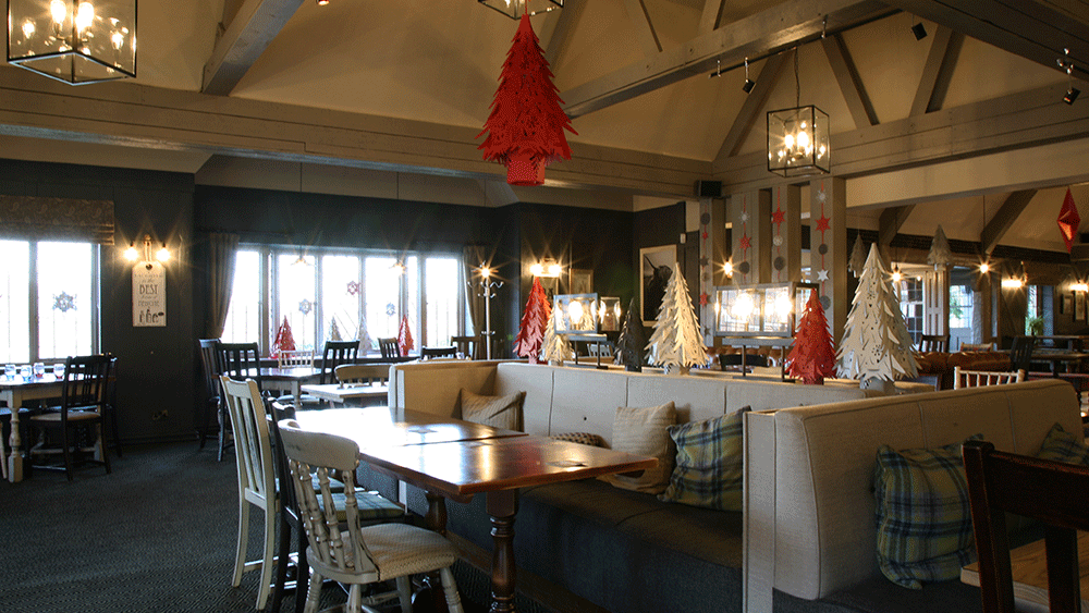 Bespoke laser cut Christmas Decor for award winning Sussex pub