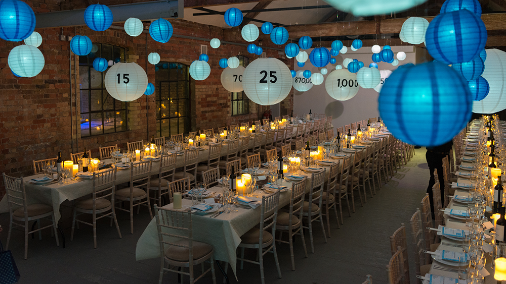 Blue and White Lanterns for Unicef Next Generations latest fundraiser