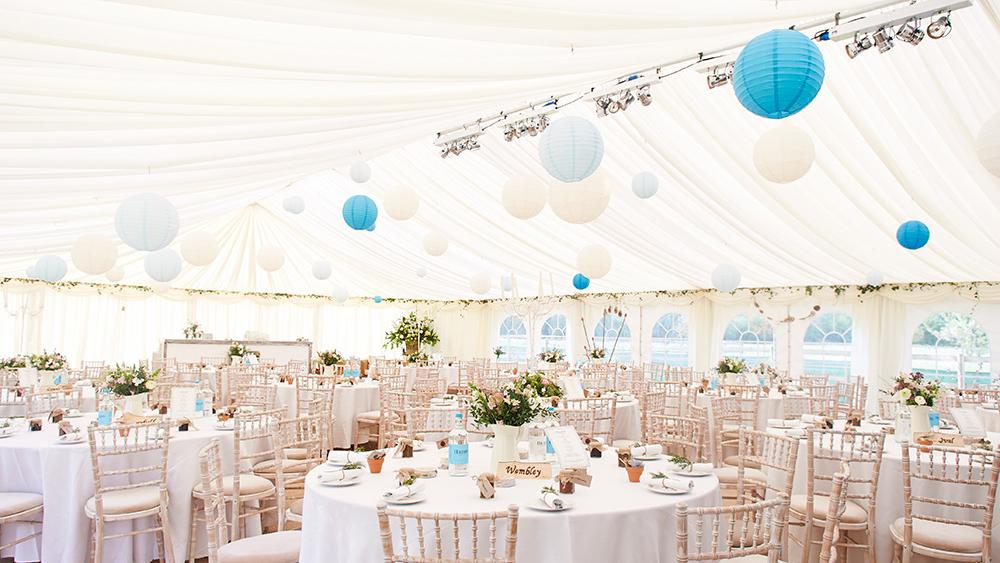 Baby Blue Round Paper Lanterns