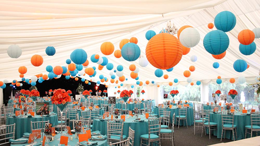 Brightly Coloured Paper Lanterns