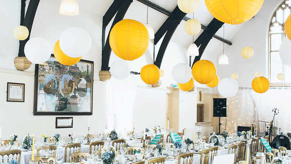 Summer Wedding Lanterns at Cawthorne Village Hall