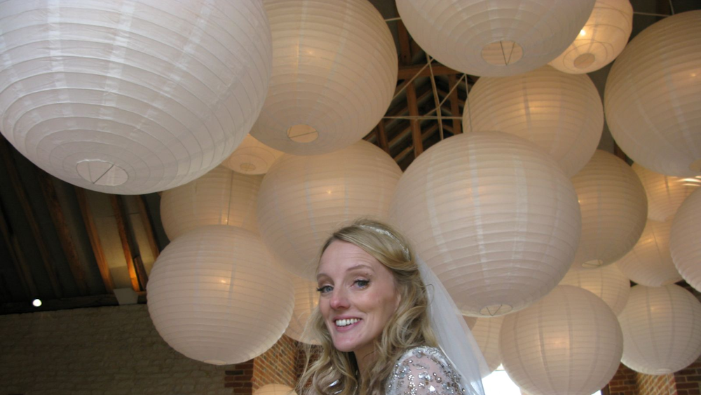 Cream and Ivory Paper Hanging Lanterns