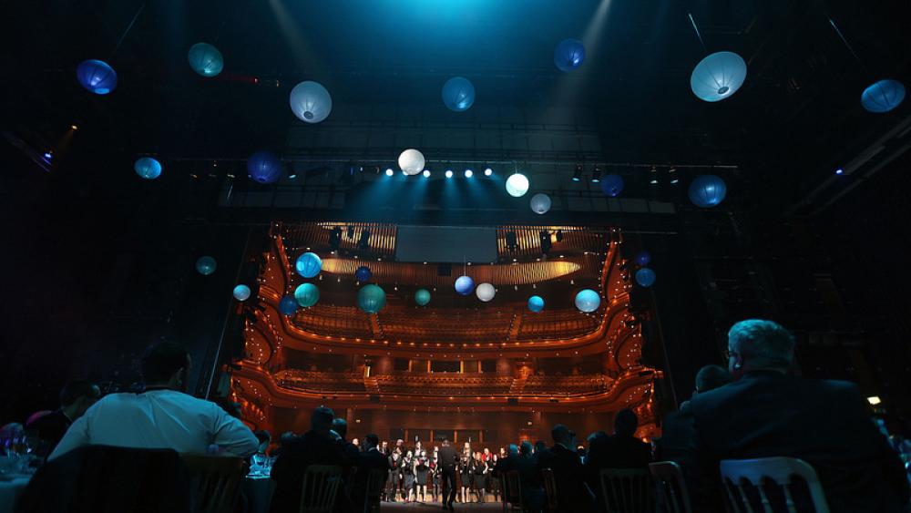 Large lanterns at the Wales Millennium Centre