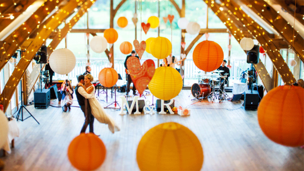 A Bright Bespoke Wedding with Yellow and Orange Paper Lanterns