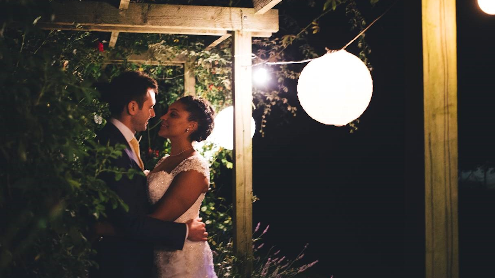 Gold and Blue Lanterns Stun in the White Marquee