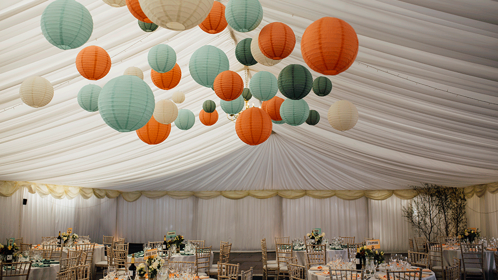 White wedding shop paper lanterns