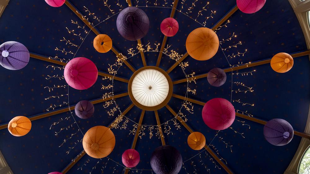 Coloured Lanterns decorate The Matara Centre