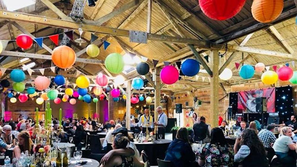 Paper Lanterns Stun at 80s Festival Wedding