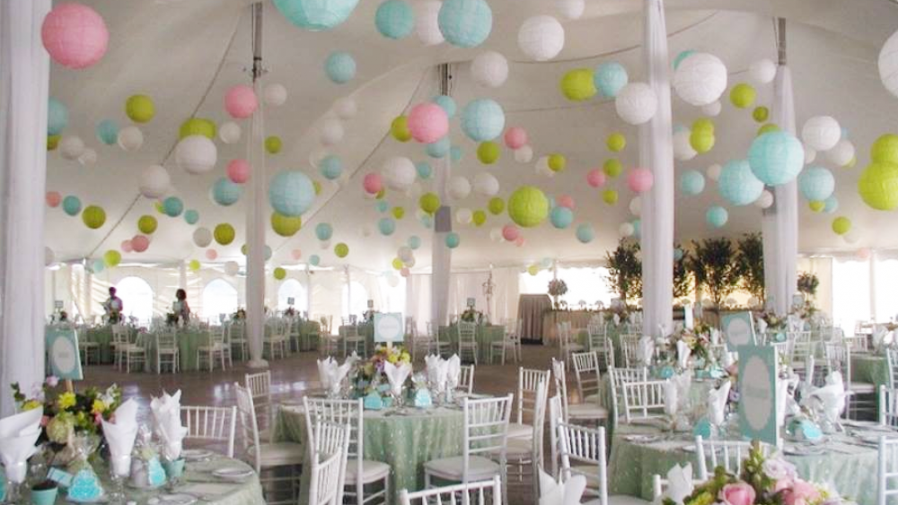 Mix pastel and vibrant round lanterns