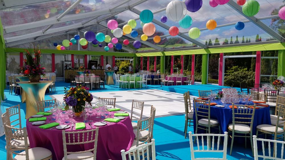 Paper Lanterns Decorate Pavilion Marquee