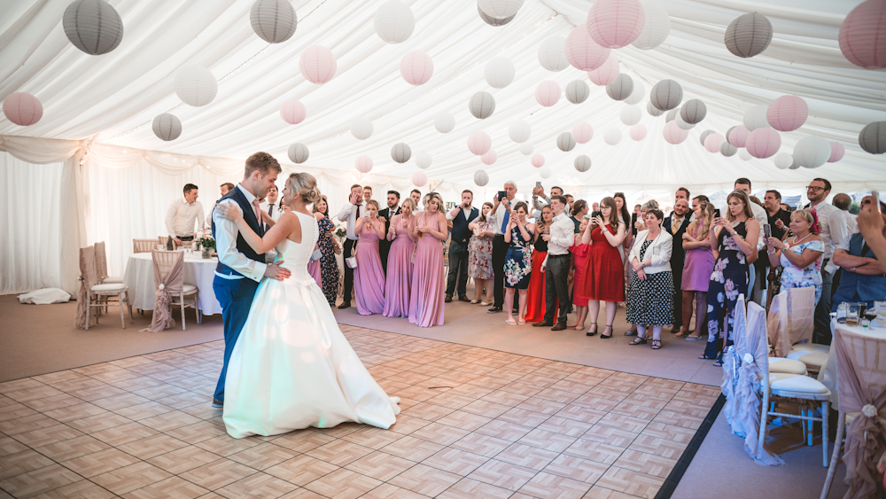 Wedding Lanterns decorate a Sherwood Marquee