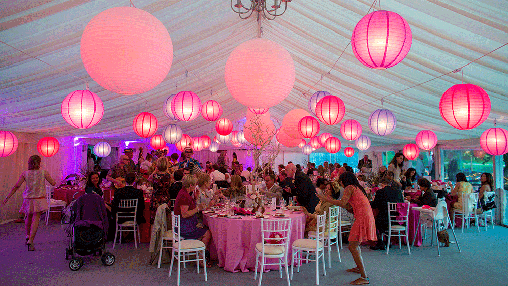 Pink and Purple Wedding Lanterns