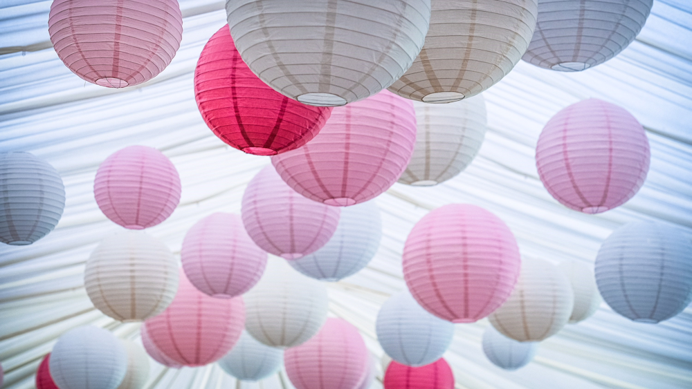 Pink and White installation in Godalming Kent