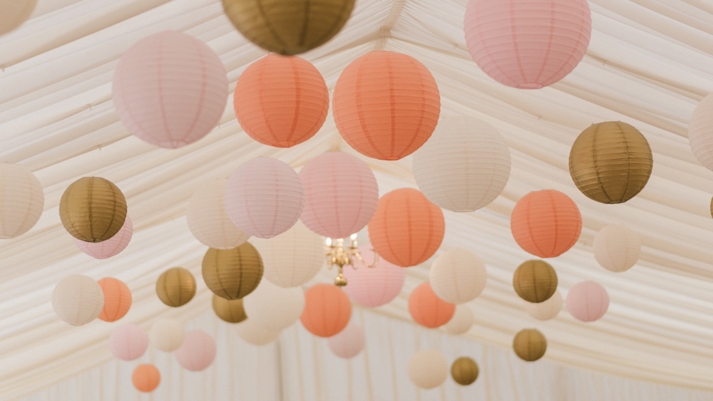 Lantern installation at Squerryes Court Marquee