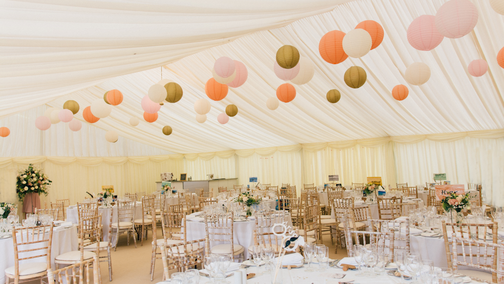 Lantern installation at Squerryes Court Marquee