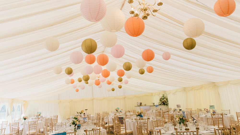 Lantern installation at Squerryes Court Marquee