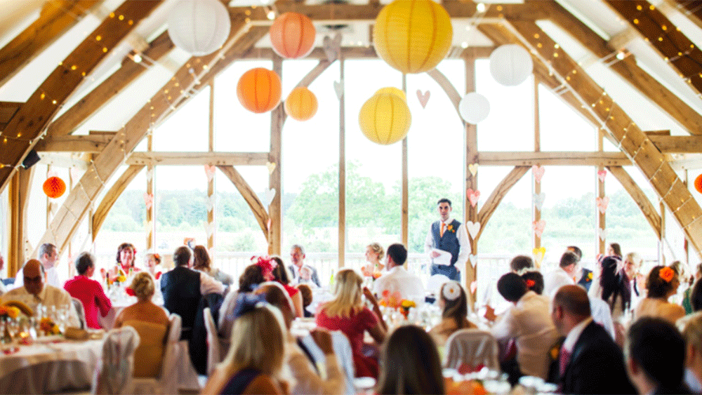 A Bright Bespoke Wedding with Yellow and Orange Paper Lanterns