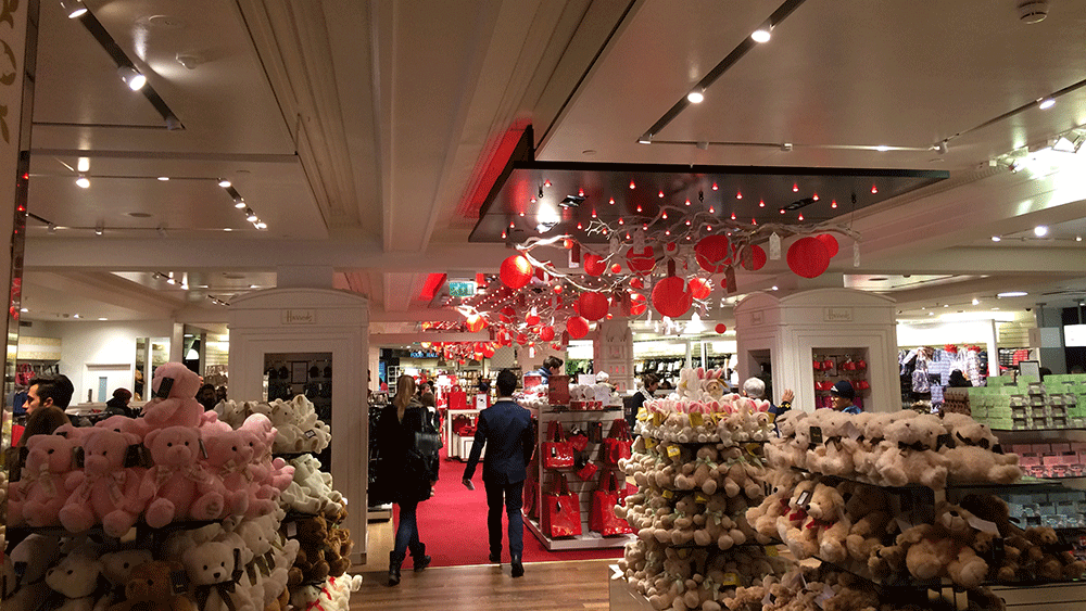 Our Traditional Red Chinese Lanterns in Harrods London