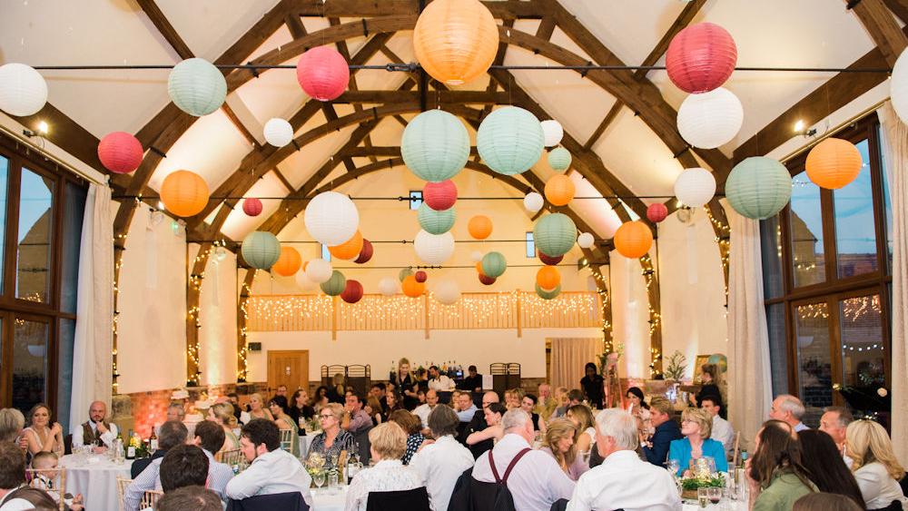 Autumnal Coloured Lanterns at Long Furlong Barn