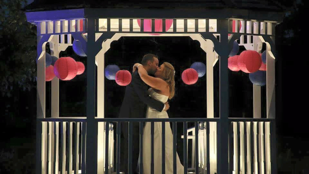 Coloured Lanterns Brighten Lakeside Wedding