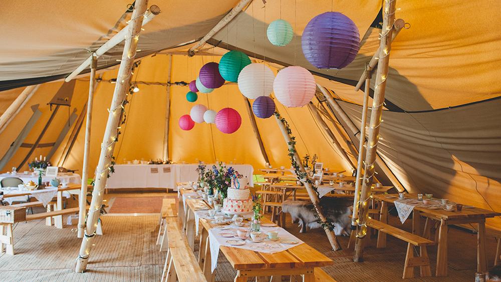 Bright Tipi Wedding Lanterns