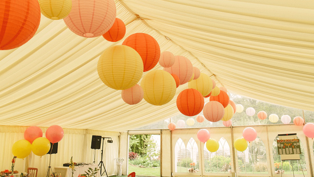 Geoff and Victorias Boho Wedding Lanterns at Rookwood House