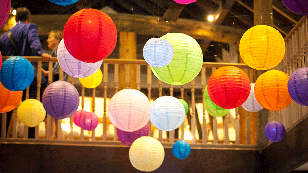 Brightly Coloured Paper Lanterns for a Party Atmosphere