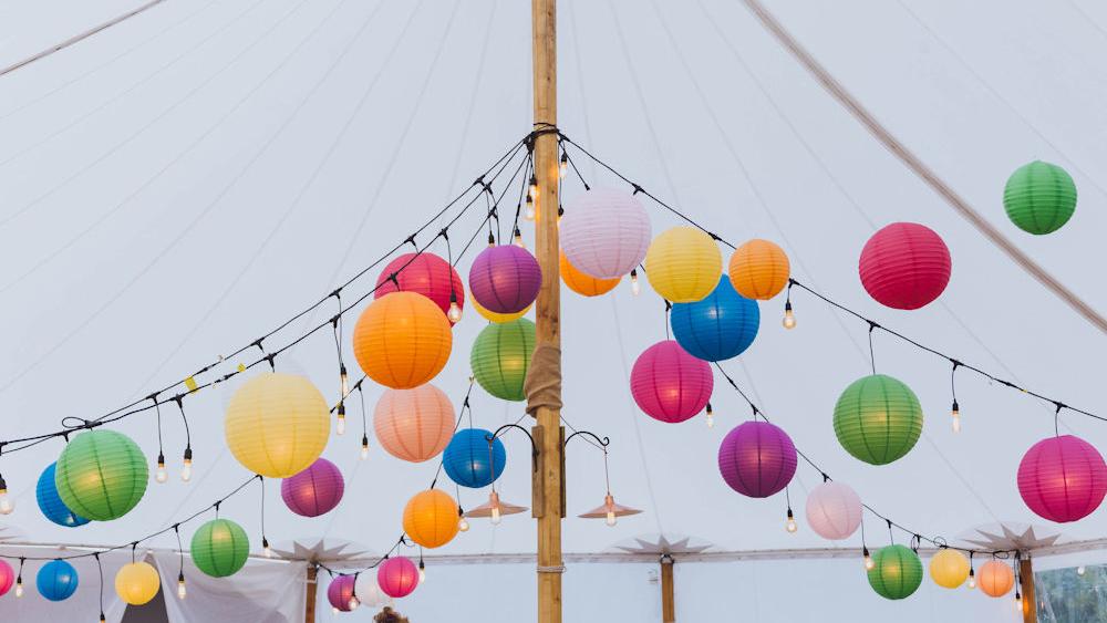 Coloured Paper Wedding Lanterns