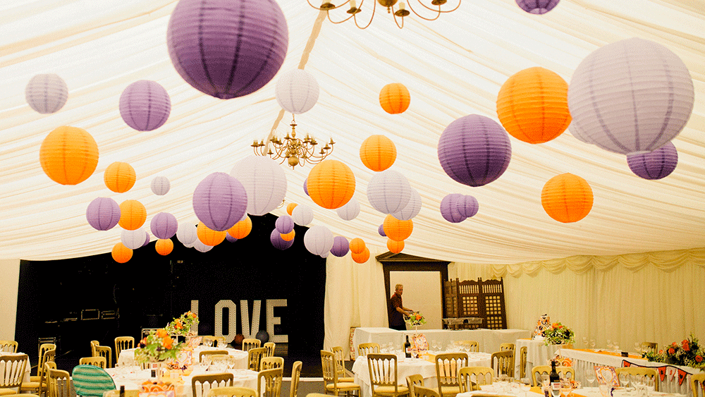 Regal Paper Lanterns at Broyle Place Farm