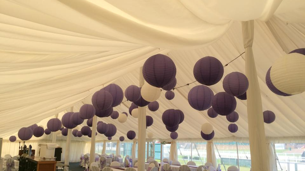 Great Yarmouth Racecourse Decorated with Purple Lanterns