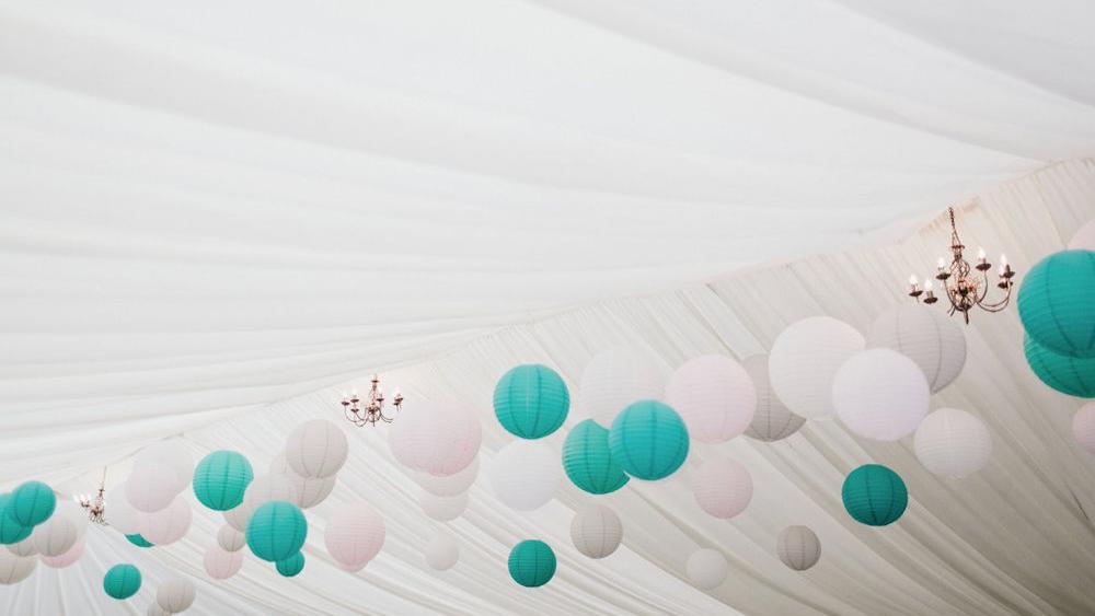 Teal and Pink Wedding Marquee Lanterns