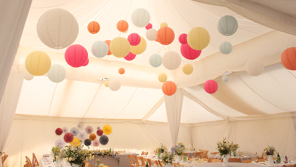 Unique twist on pastel paper lanterns