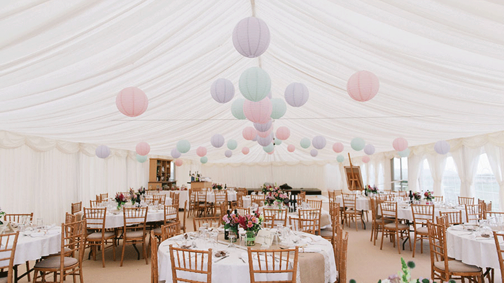 Sarah and Andrews Pastel Wedding Lanterns