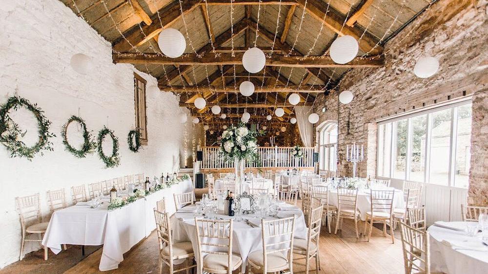 Cream Wedding Lanterns at Askham Hall