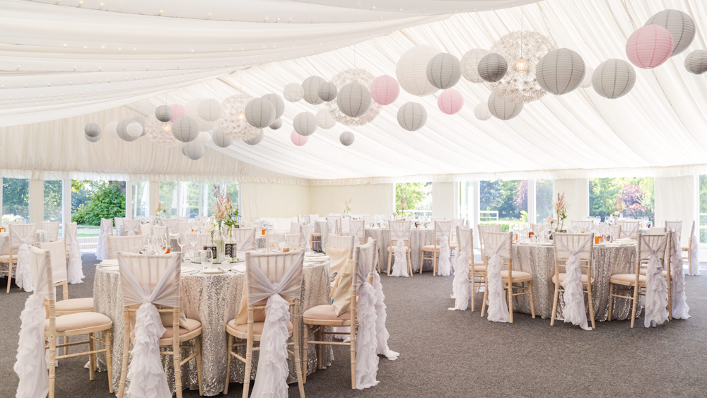 Pretty Pink and Sophisticated Grey Wedding Lanterns