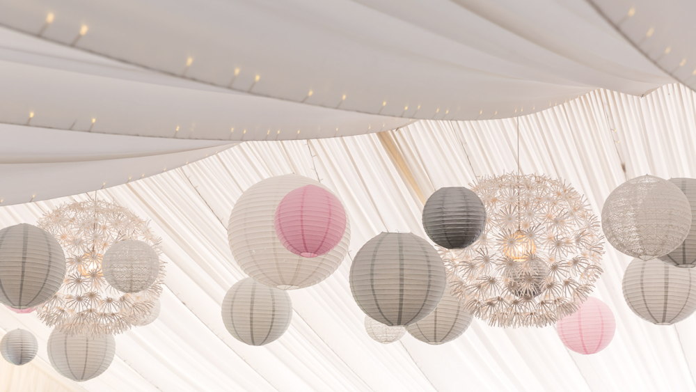 Pretty Pink and Sophisticated Grey Wedding Lanterns