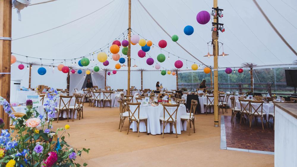 Coloured Paper Wedding Lanterns