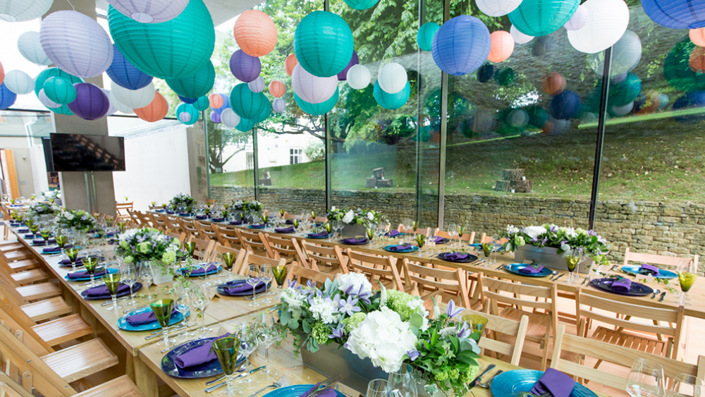 Modern Coloured Lanterns at Garden Style Soiree