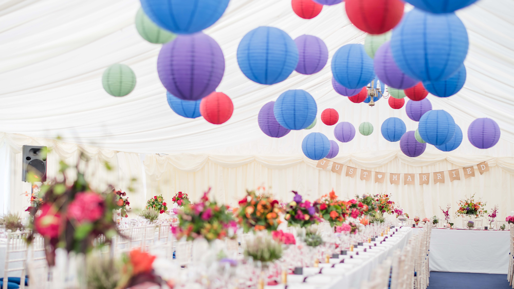 Autumnal Wedding Lanterns at The Roxburghe Hotel