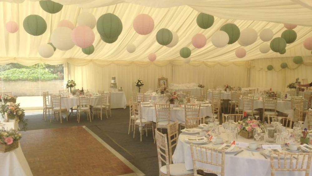 Julie and Craig's Sage and Pink Wedding Lanterns