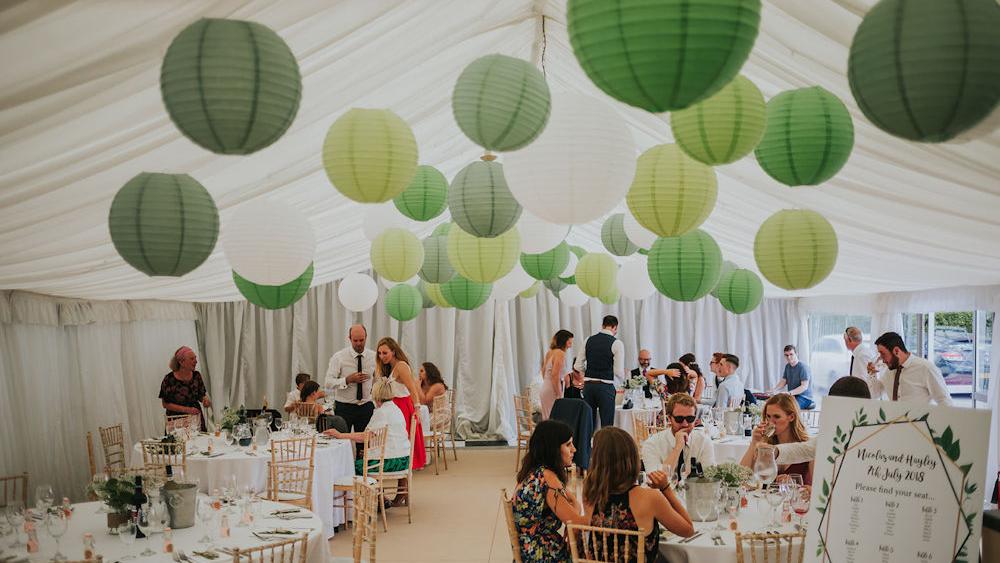 Nicolas and Hayley's Halifax Marquee Wedding Lanterns